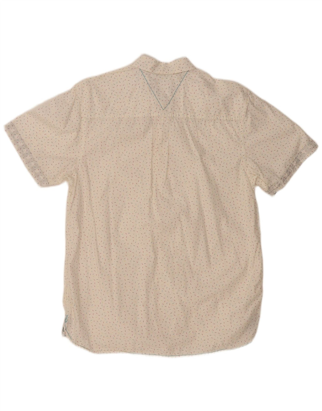 WHITE STUFF Herre Classic Fit kortærmet skjorte Lille hvid plettet bomuld