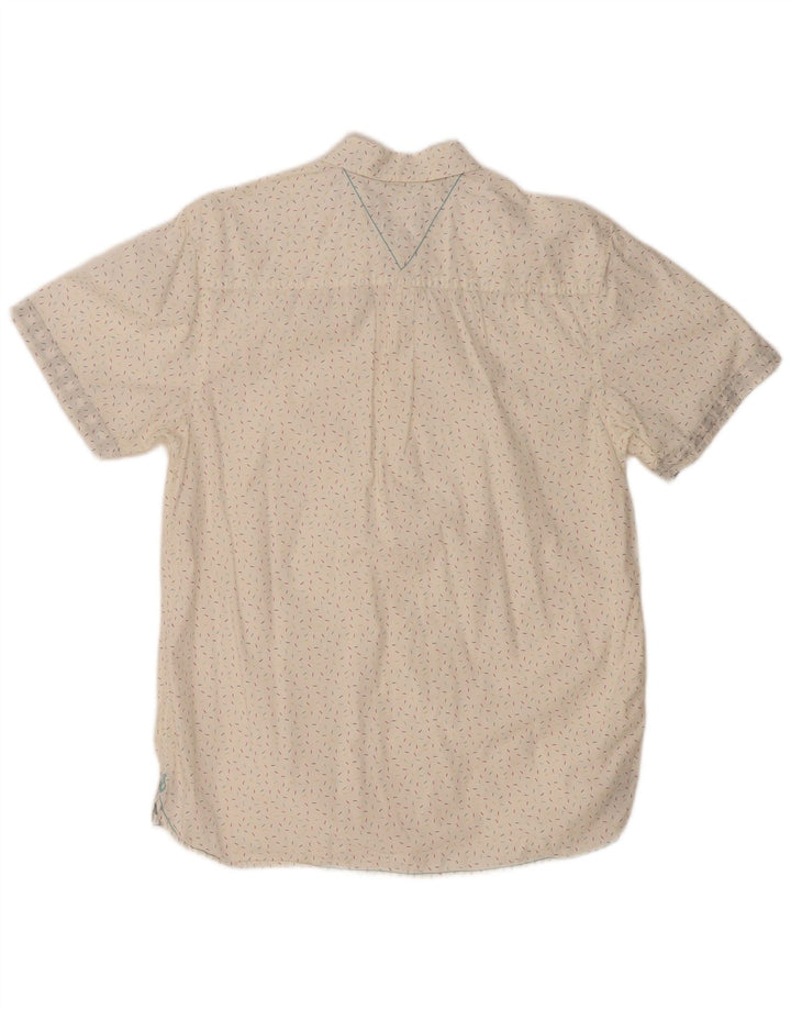 WHITE STUFF Herre Classic Fit kortærmet skjorte Lille hvid plettet bomuld