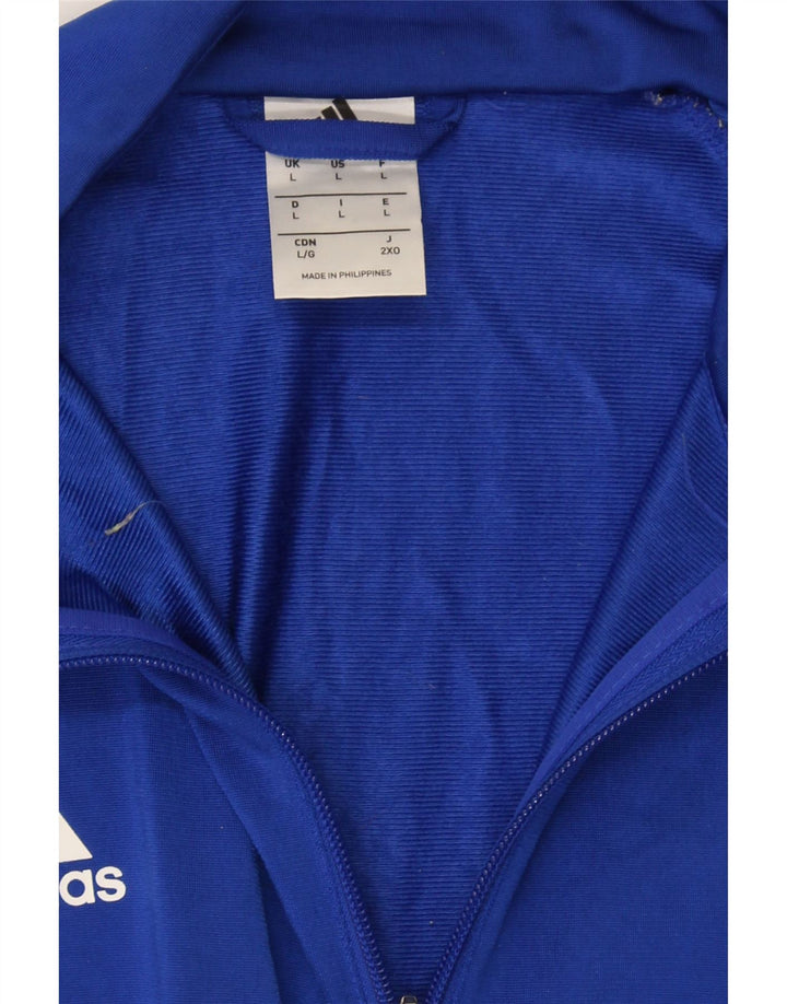 ADIDAS Mens Tracksuit Top Jacket Large Blue Polyester Vintage Adidas and Second-Hand Adidas from Messina Hembry 