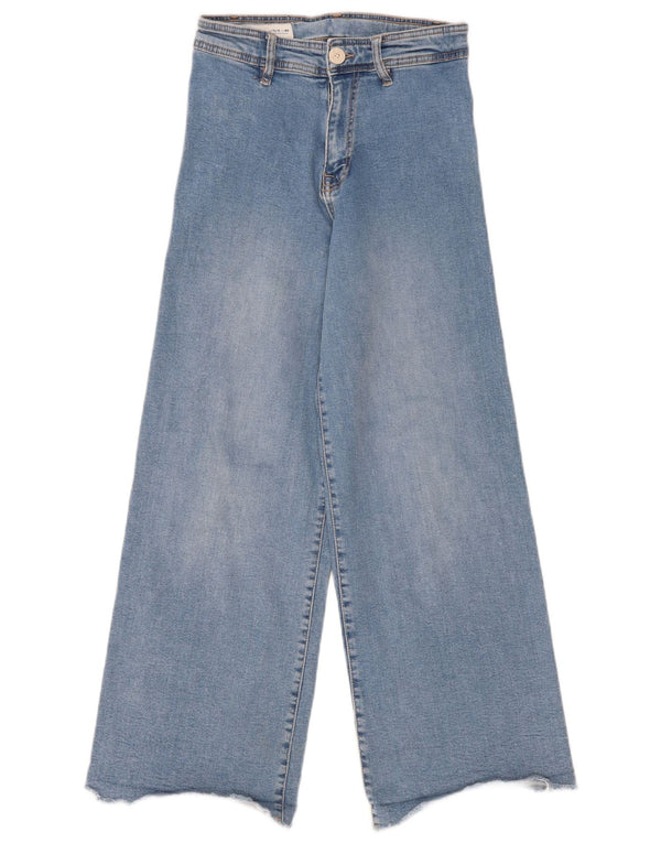 Zara Girls High Waist Wide Leg Jeans 13-14 År B26 L28 Blå