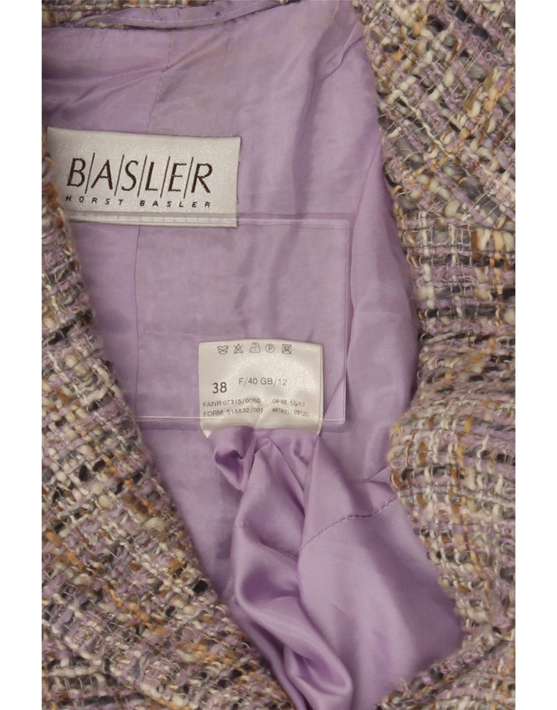 BASLER Womens 3 Button Blazer Jacket EU 38 Medium Purple Flecked Wool Vintage Basler and Second-Hand Basler from Messina Hembry 