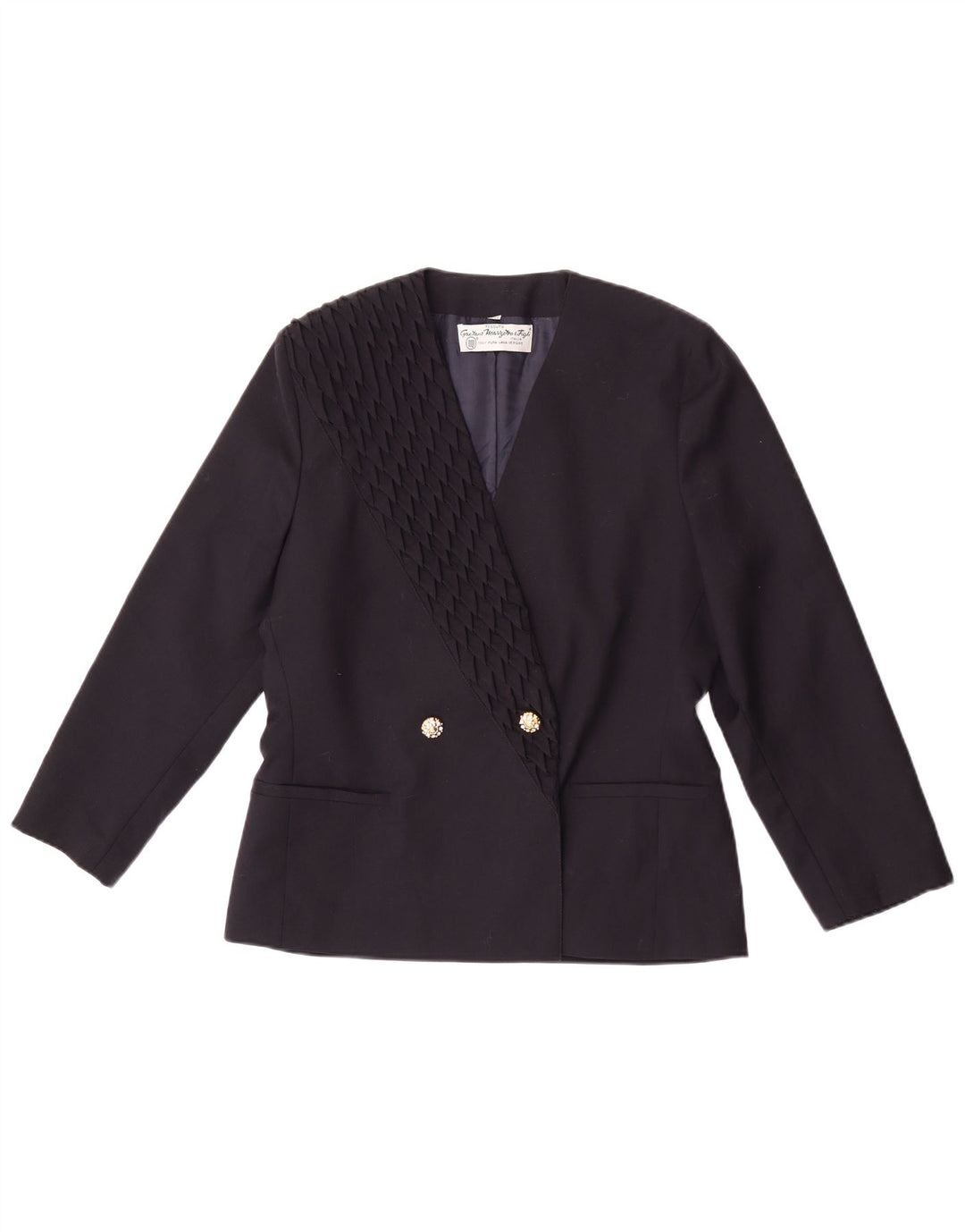 Marzotto Dame Dobbeltradet Blazer Jacket IT 44 Medium Navy Blue