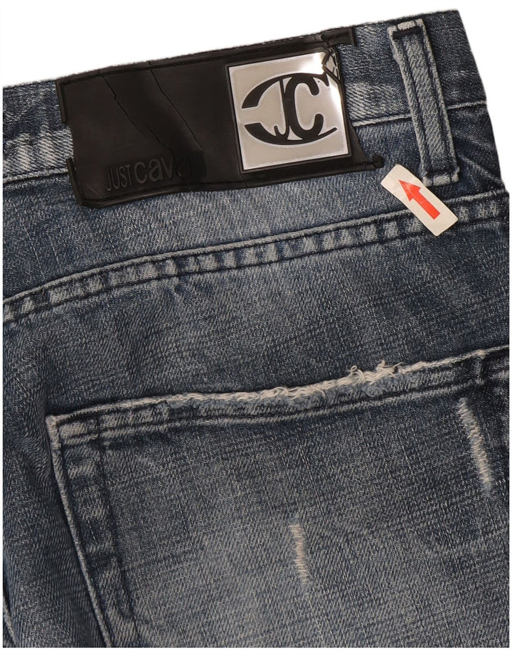 Just Cavalli Herre Distressed Straight Jeans W34 L34 Blå