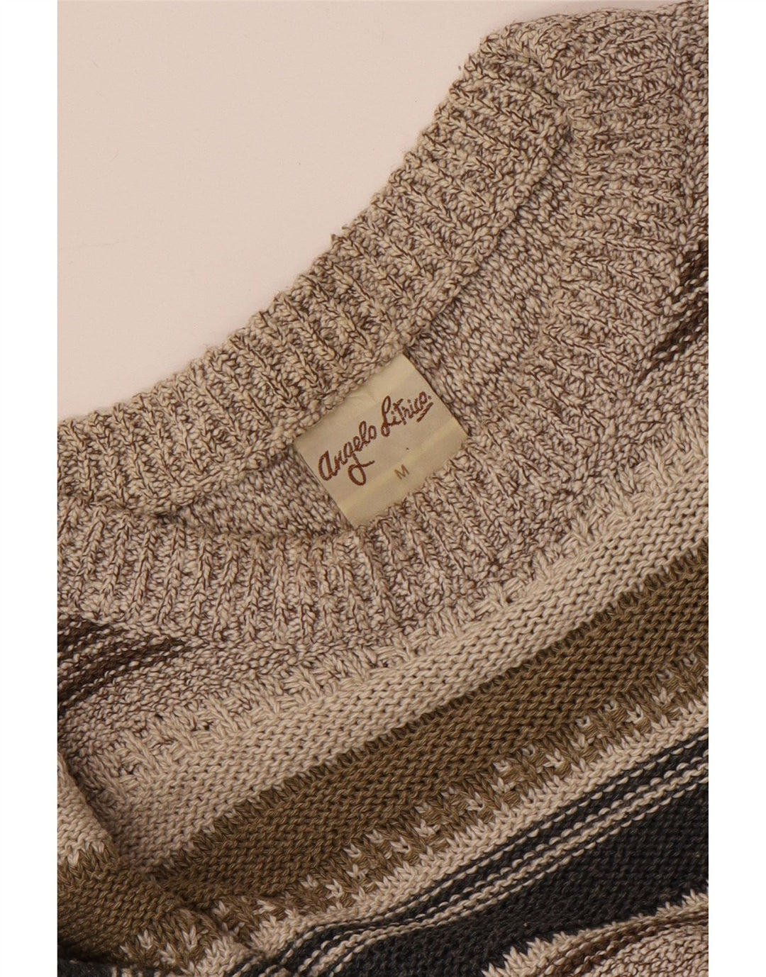 Angelo Litrico Herre Boat Neck Jumper Sweater Medium Grå Stribet Bomuld