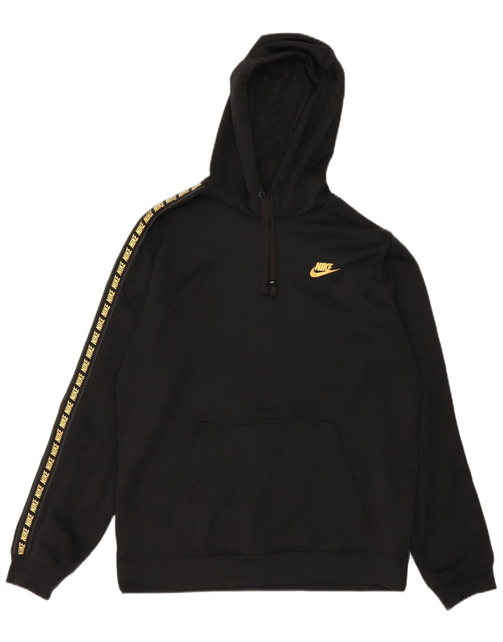 NIKE Mens Graphic Hoodie Jumper Medium Black Polyester Sports