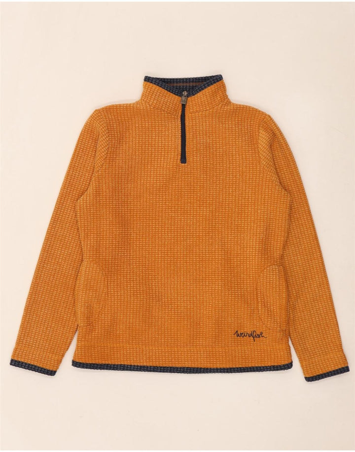 WEIRD FISH Dame Oversized Zip Neck Fleece Jumper UK 10 Small Orange