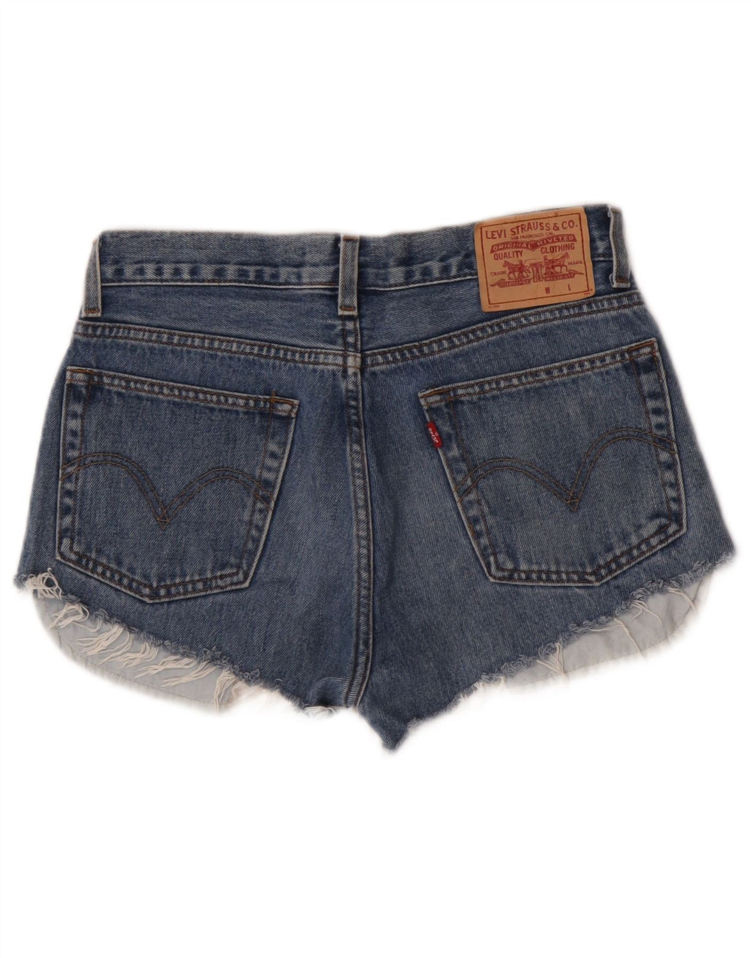 Levi's Dame Denim Slim Fit Hot Pants W32 Large Blue Cotton