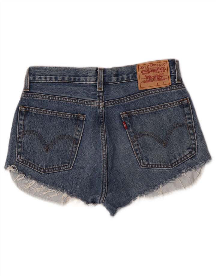 Levi's Dame Denim Slim Fit Hot Pants W32 Large Blue Cotton