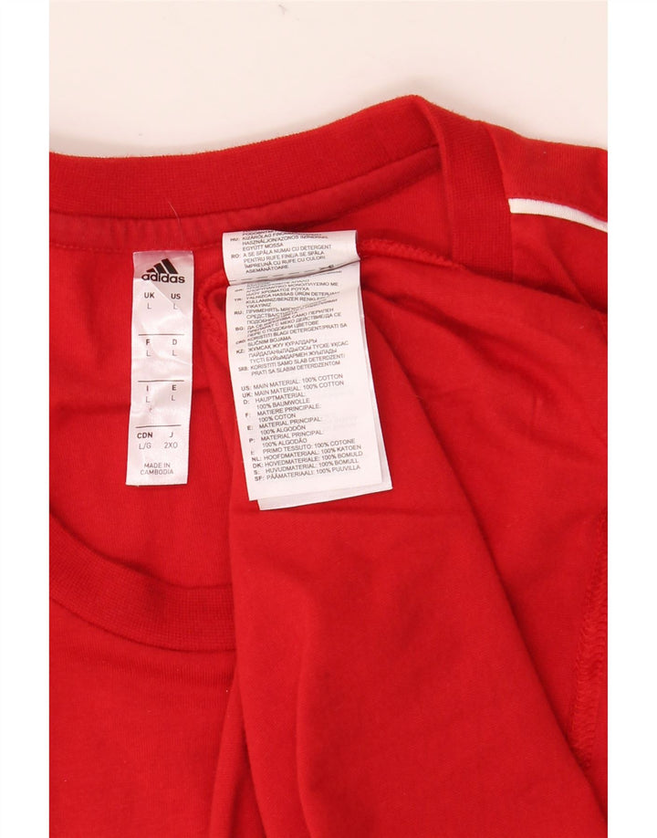ADIDAS Herre Italia Grafisk T-Shirt Top Stor Rød Bomuld