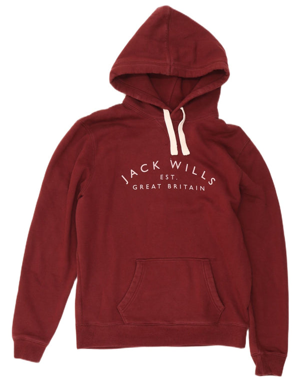 Jack Wills Grafisk hættetrøje til mænd Large Bourgogne bomuld