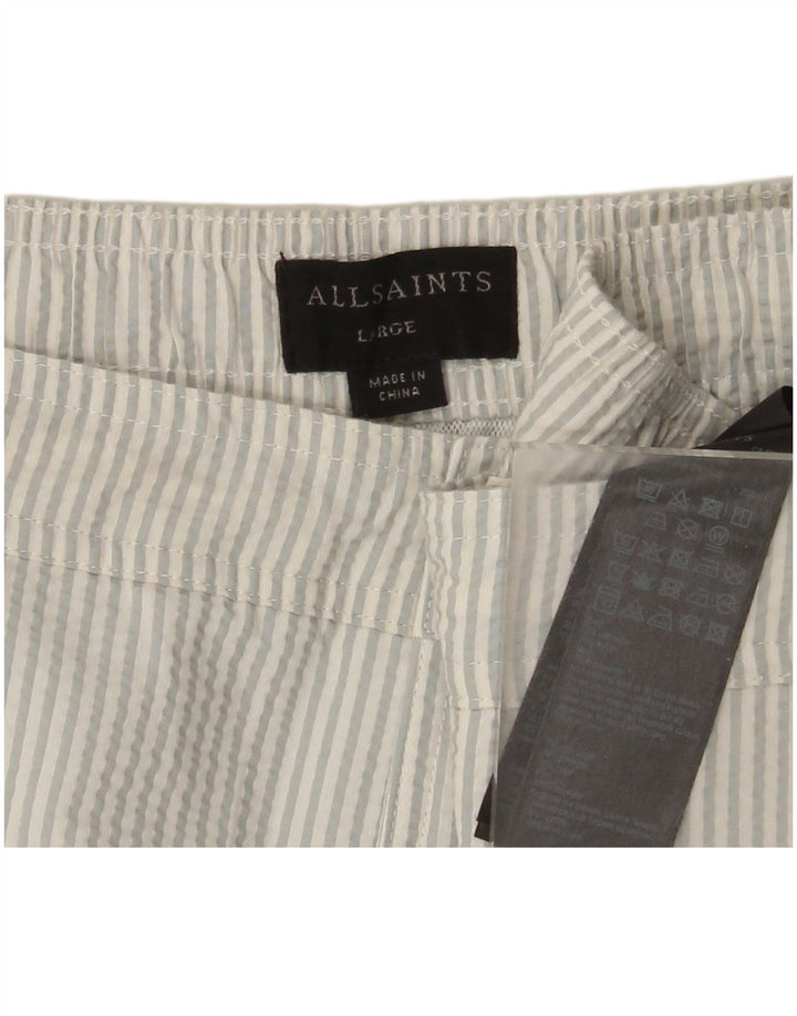 All Saints Badeshorts til mænd store blå nålestribet polyester