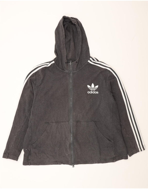 Adidas Hættetrøje med lynlås til mænd 2XL Grå bomuld