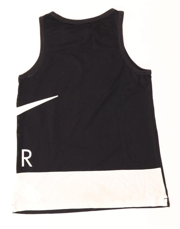 NIKE Drenge Grafisk Vest Top 13-14 år XL Sort Colourblock Bomuld