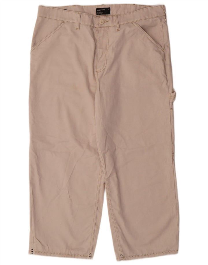 JACK & JONES Herre Cargo Cropped Bukser W36 L23 Beige Polyester