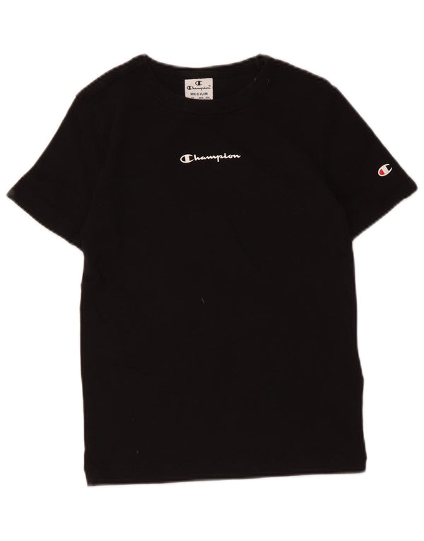 Champion piger grafisk t-shirt top 9-10 år medium sort bomuld