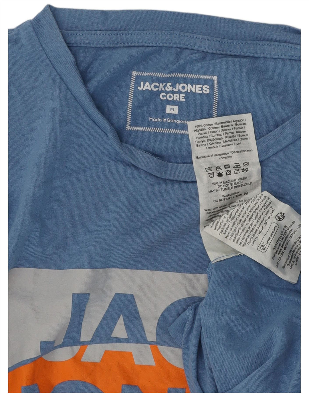 Jack & Jones Herre grafisk T-shirt Top Medium Blue Bomuld