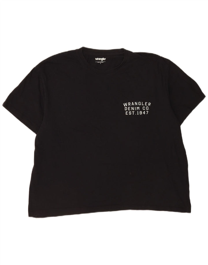 Wrangler Herre T-Shirt Top Stor Sort Bomuld