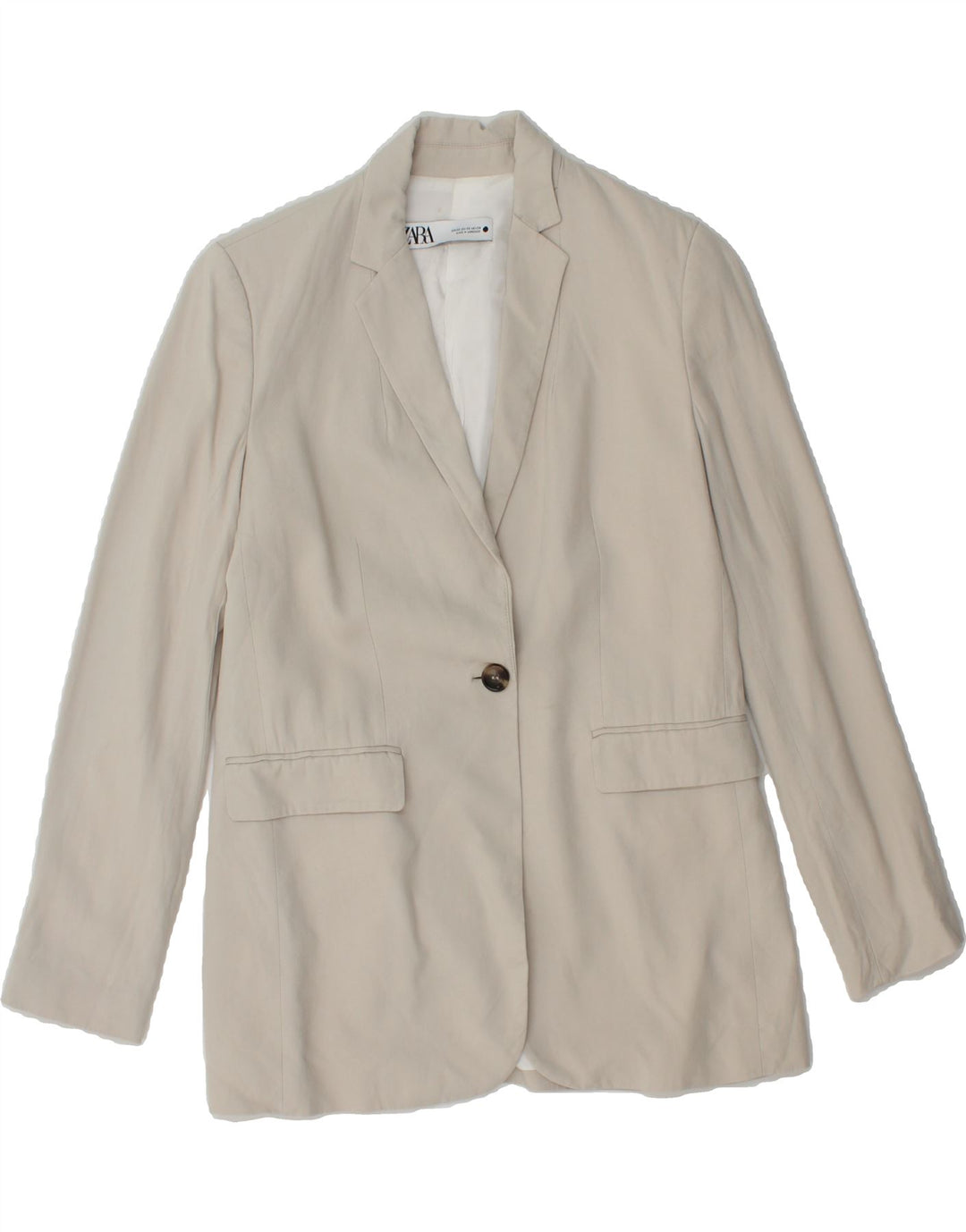ZARA Womens 1 Button Blazer Jacket UK 6 XS White Vintage Zara and Second-Hand Zara from Messina Hembry 