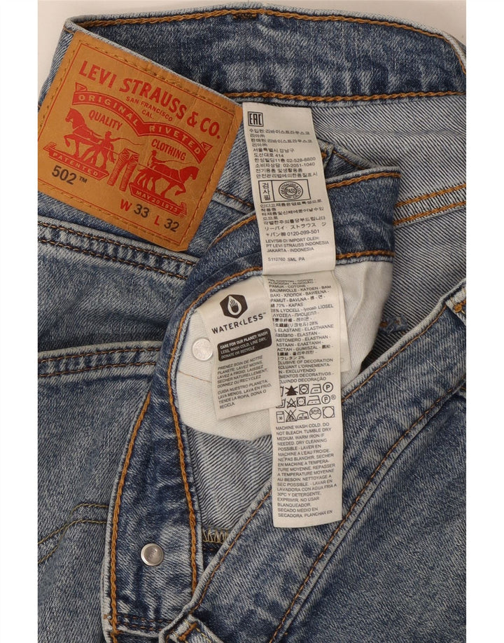 Levi's Herre 502 tilspidsede jeans W33 L32 blå bomuld