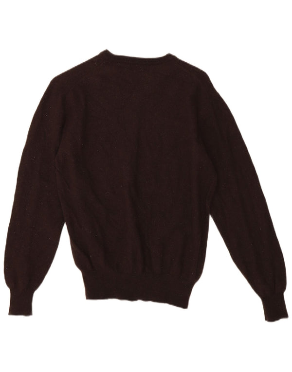 FRED PERRY Dame V-hals sweater Medium Brun Uld