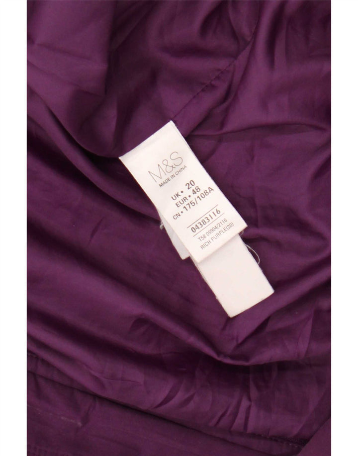 Marks & Spencer Dame Parkajakke med hætte UK 20 2XL Lilla Polyester