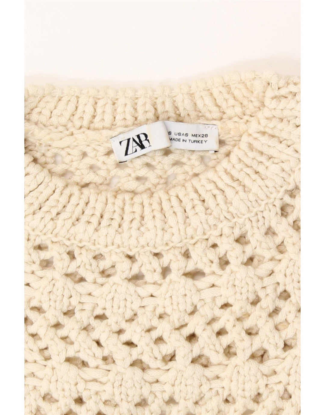 Zara Damestrik Se Through Top UK 8 Small Beige Akryl