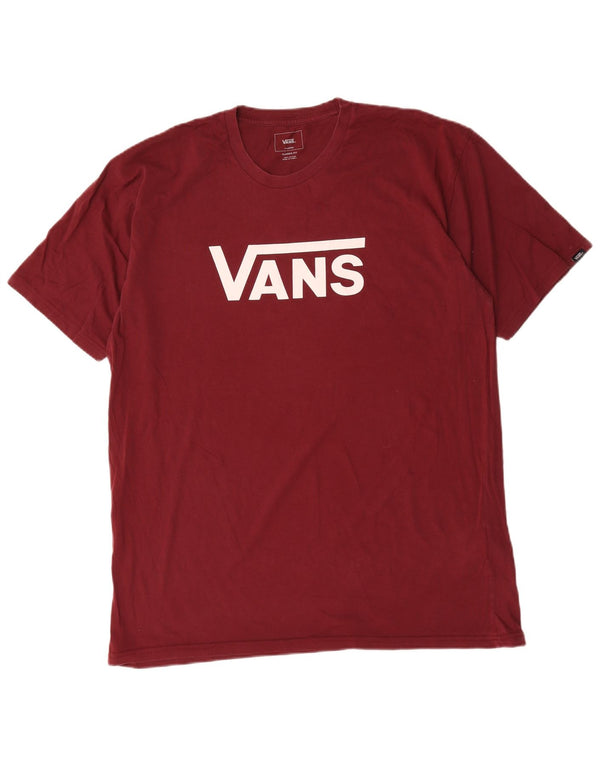 Vans Mens Classic Fit Graphic T-Shirt Top XL Burgundy Cotton