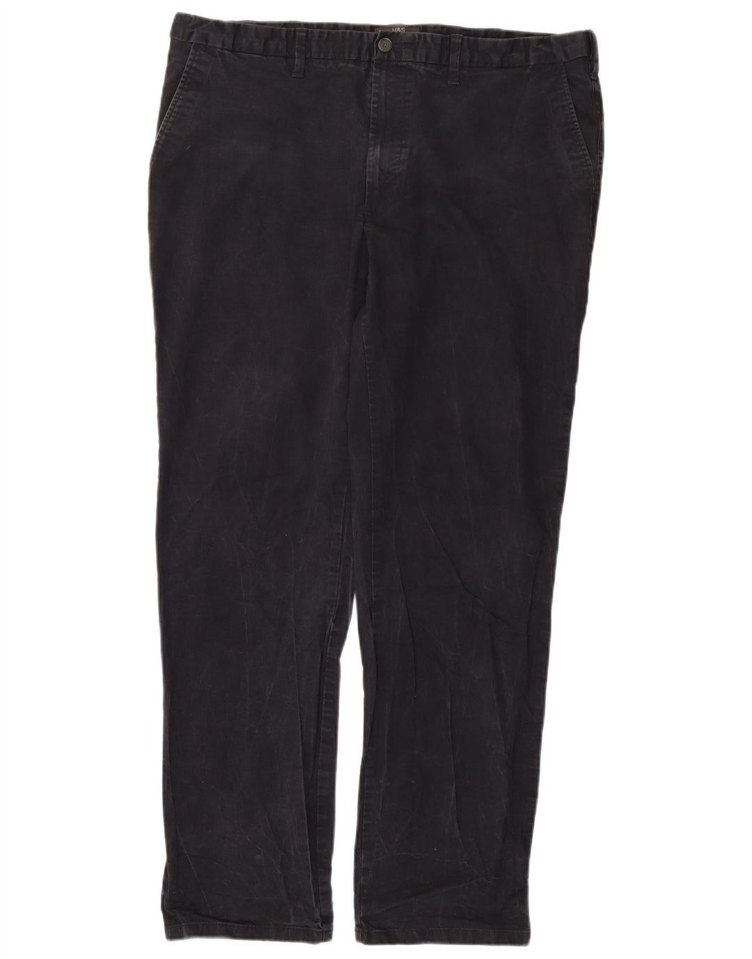 Marks & Spencer Herre Lige Regular Chino Bukser W42 L33 Navy Blue