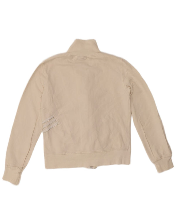 ADIDAS Womens Crop træningsdragt topjakke UK 10 Small White Bomuld