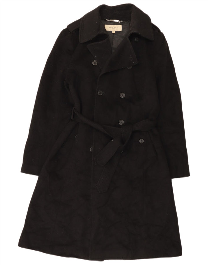 Karen Millen Dame Trench Coat UK 14 Stor sort lammeuld