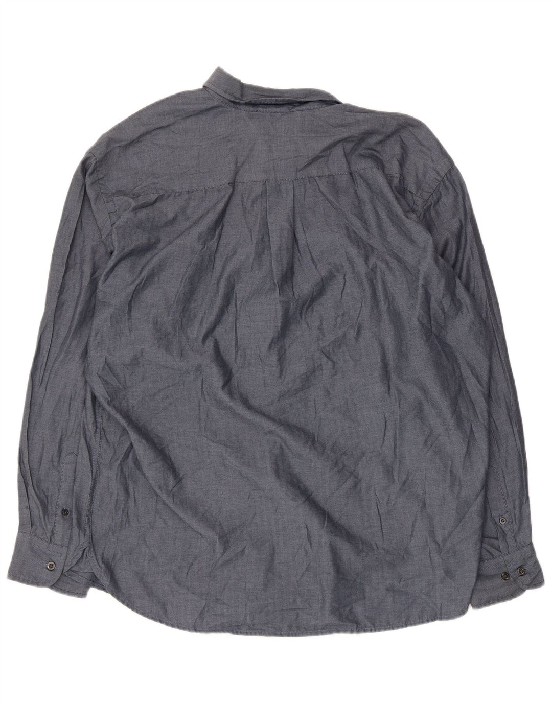 Dockers Herre Stain Defender Shirt XL Blue Herringbone Cotton