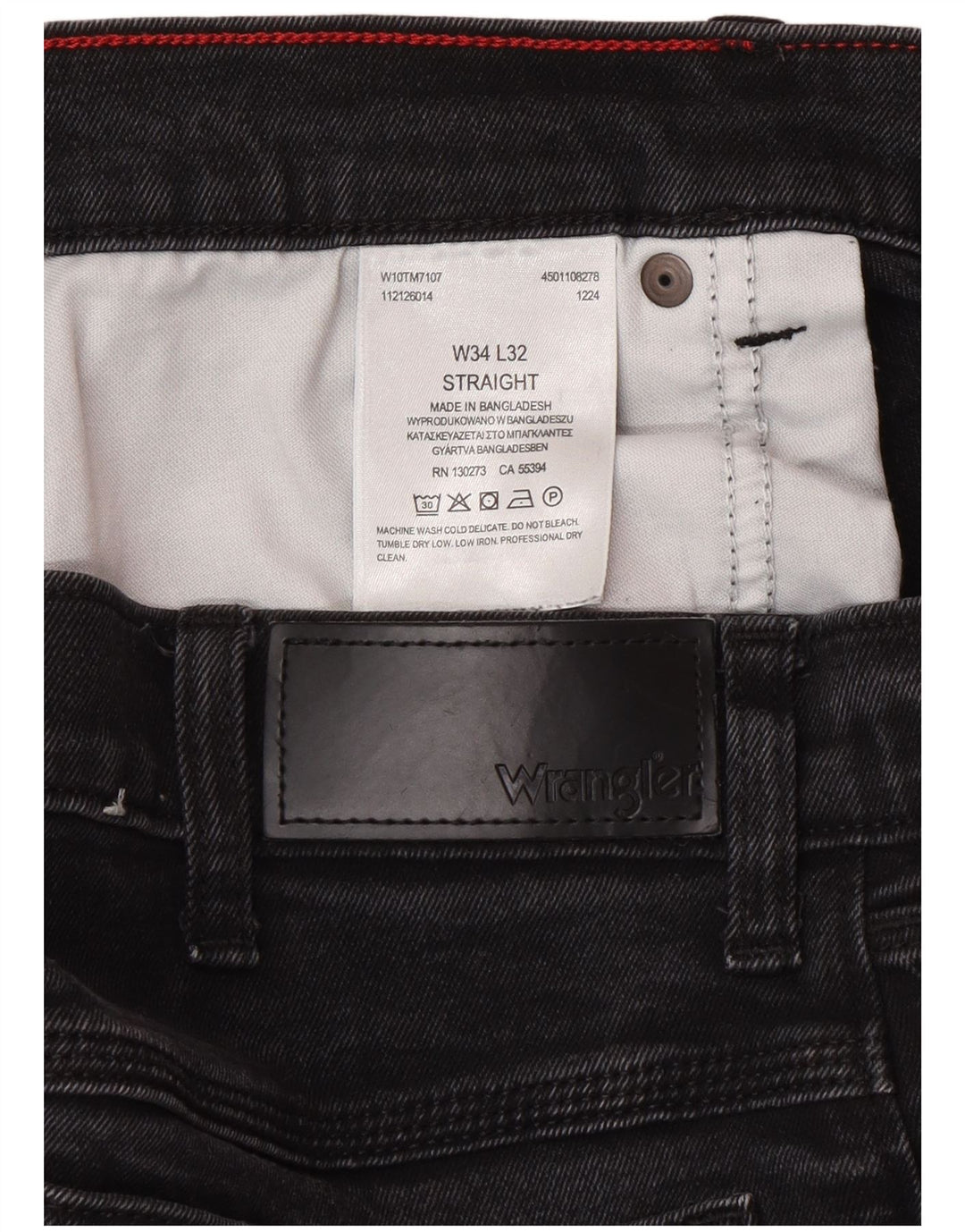 Wrangler Straight Jeans til mænd W34 L32 Grå bomuld