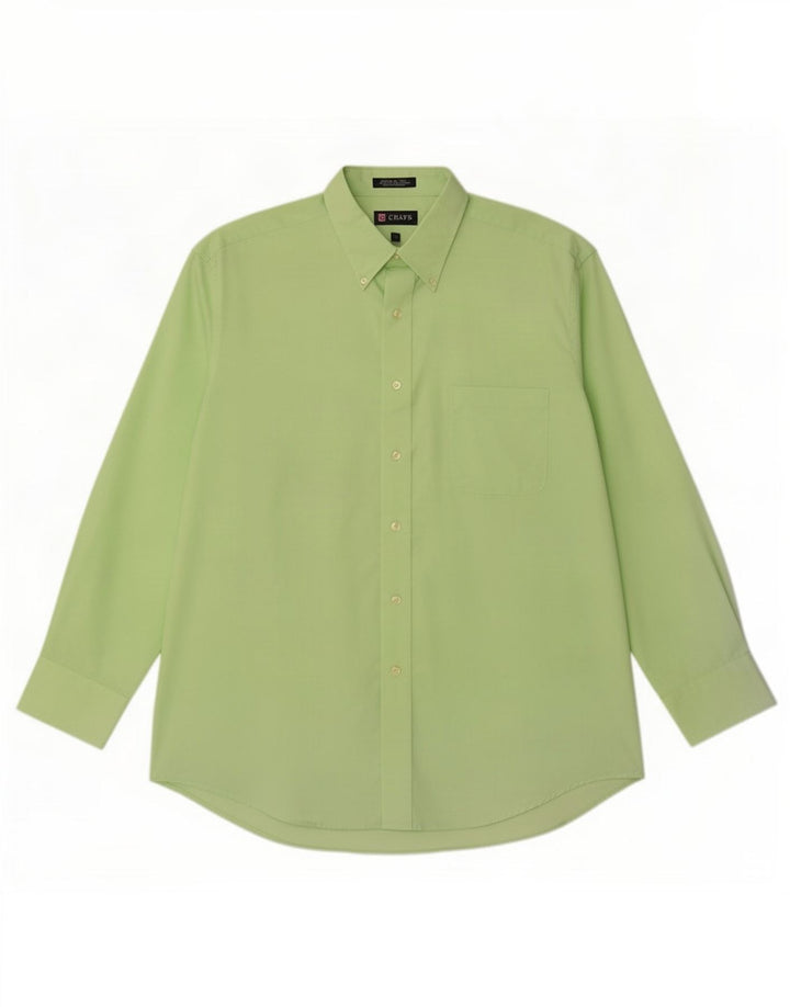 Chaps Herre Regular Fit skjorte str. 16 1/2 Large Green Cotton