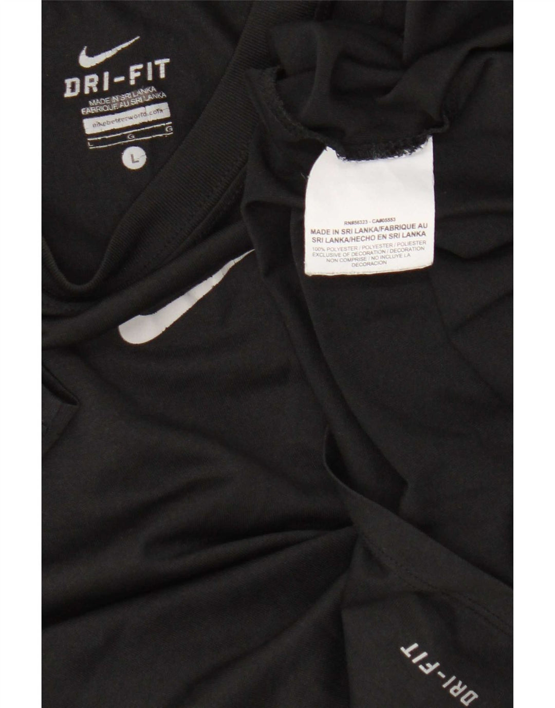 Nike Boys Dri Fit T-Shirt Top 12-13 år Stor sort polyester