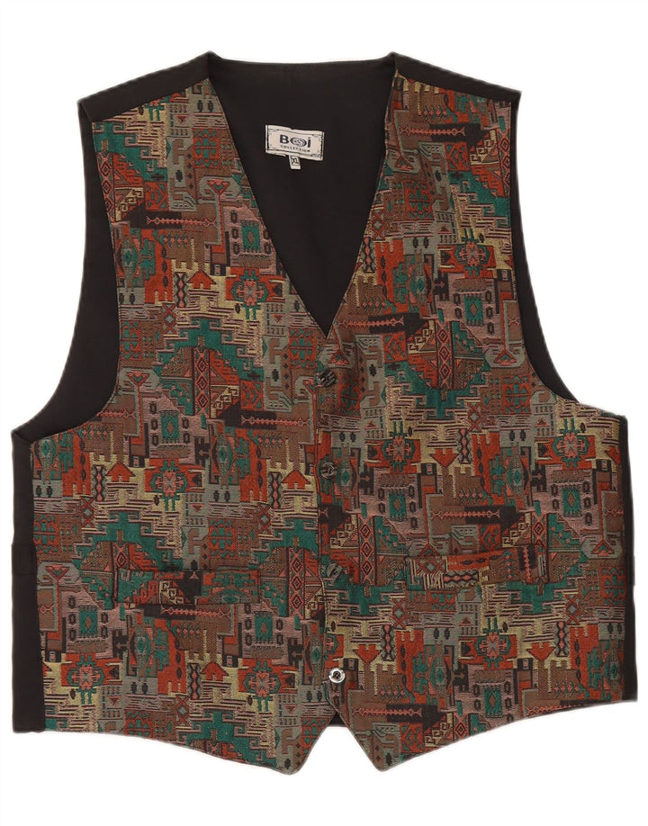 Vintage herrevest XL Sort Geometrisk