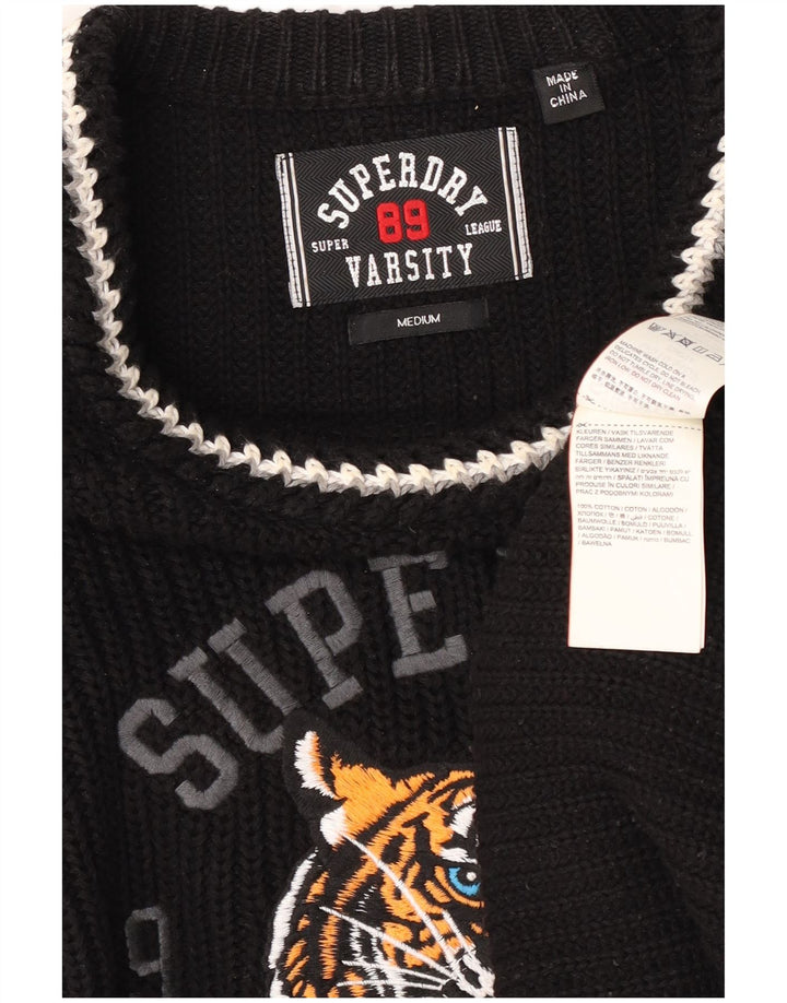 Superdry Herre grafisk sweater med rund hals, medium sort farveblok