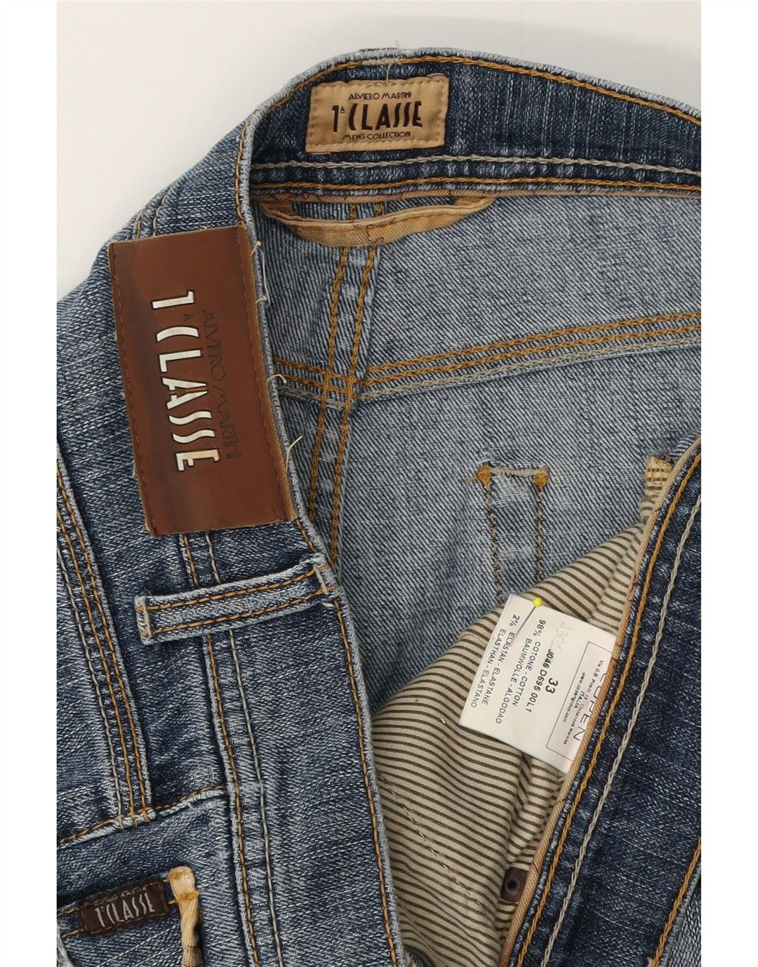 ALVIERO MARTINI Straight jeans til mænd W33 L33 Blå Bomuld
