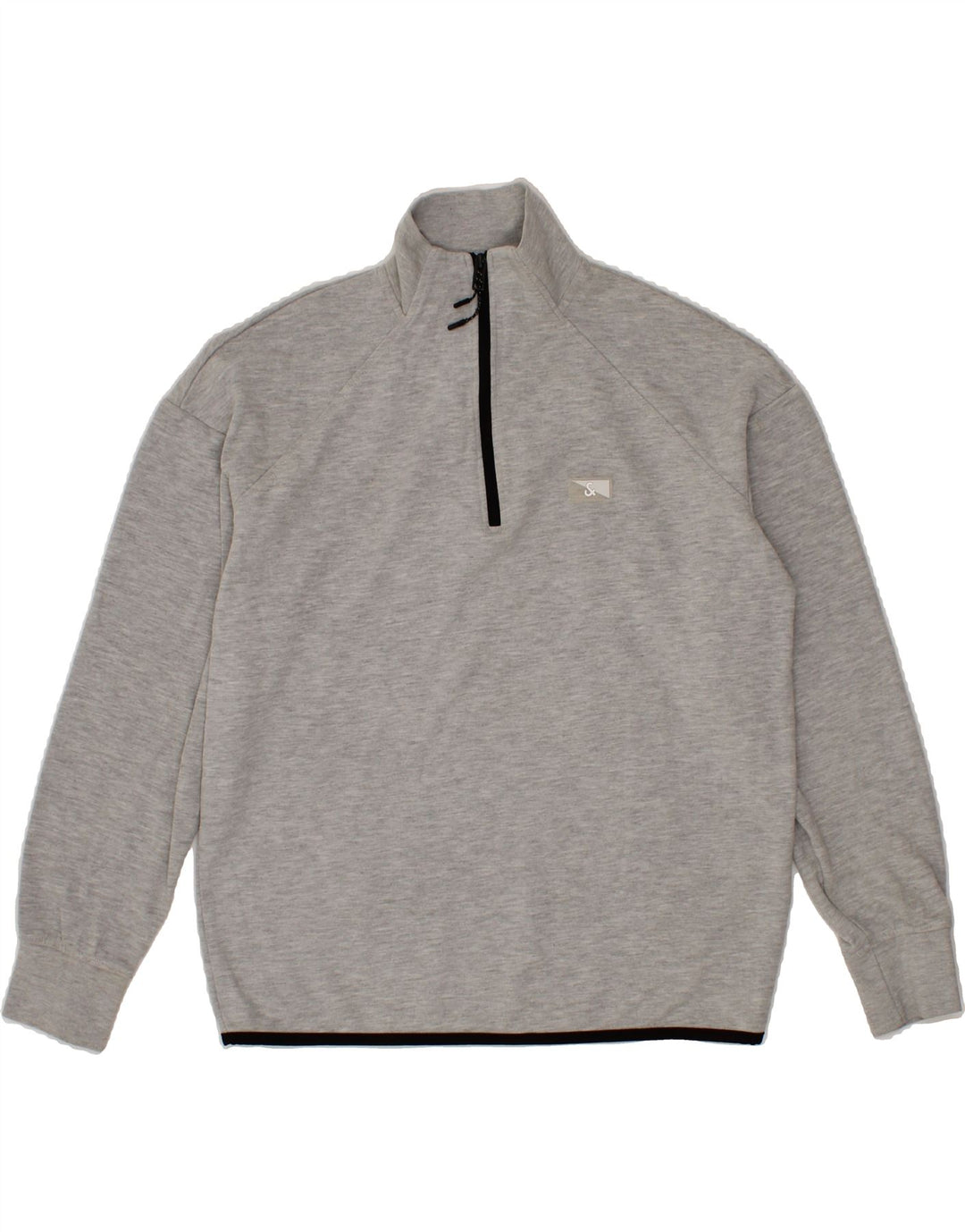 JACK & JONES Mens Zip Neck Sweatshirt Jumper Large Grey Vintage Jack & Jones and Second-Hand Jack & Jones from Messina Hembry 