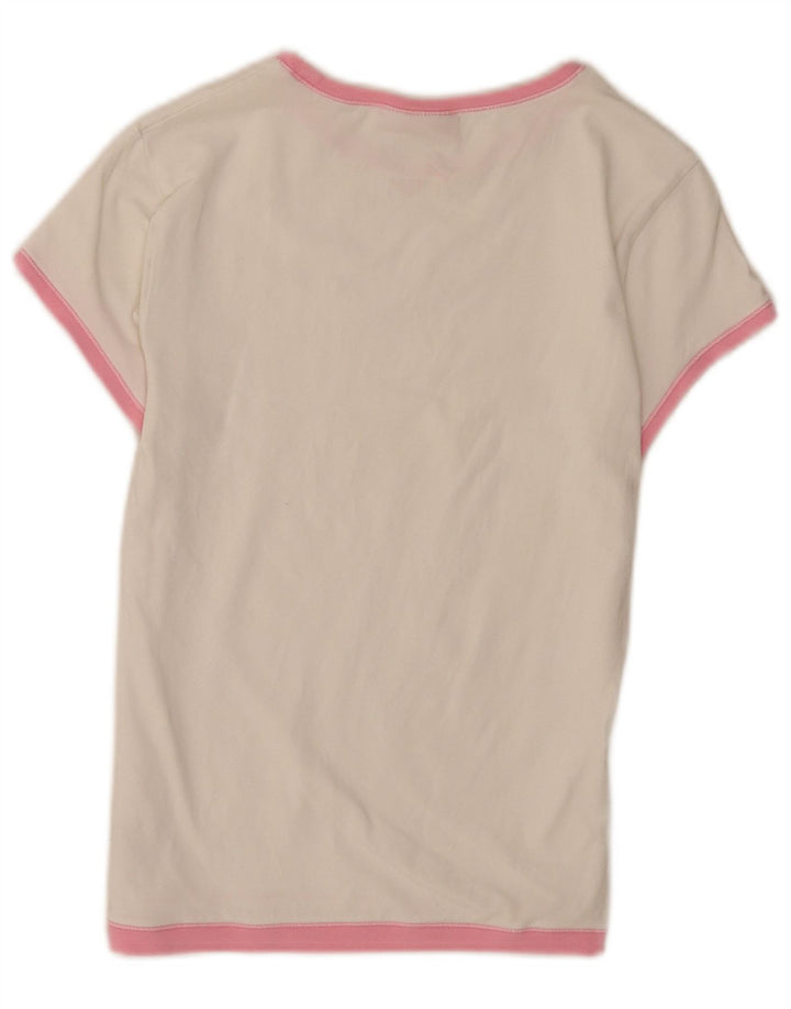 Puma Grafisk T-Shirt Top UK 14 Medium Hvid Bomuld