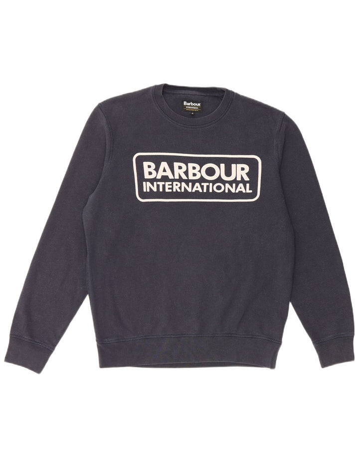 BARBOUR Grafisk sweatshirt til mænd Medium marineblå bomuld