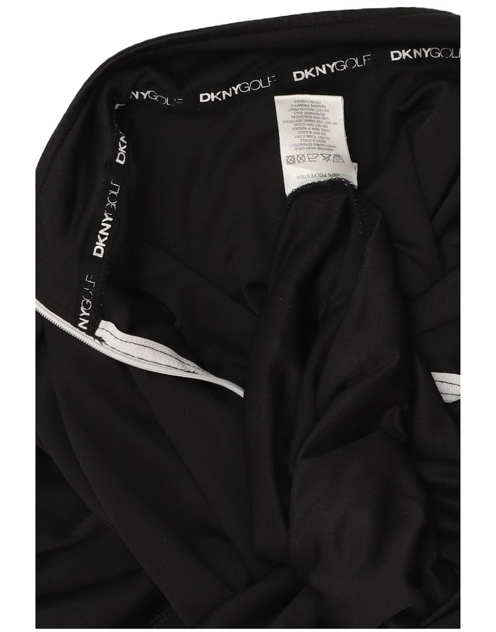 Dkny Herre Golf Zip Neck Top Langærmet Stor Sort Colourblock Polyester