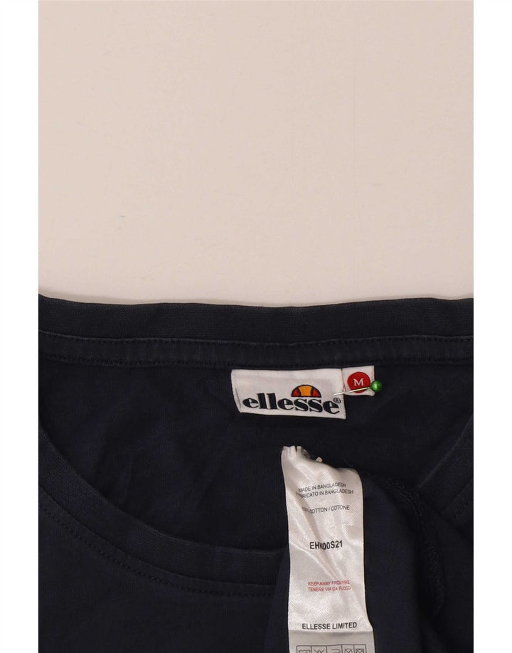 Ellesse Herre T-Shirt Top Medium Marineblå Bomuld