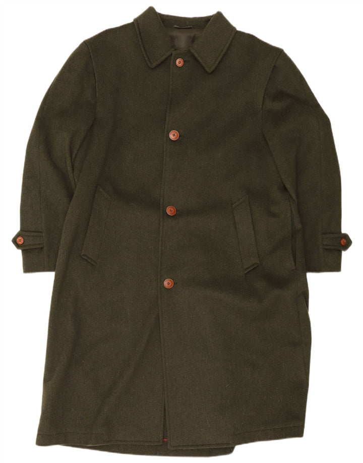 Loden Herre Loose Fit Overfrakke EU 48 Medium Grøn Uld