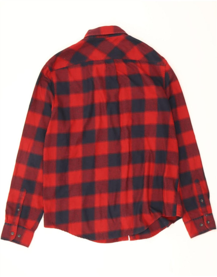 PENGUIN Mens Heritage Slim Fit Flannel Shirt Large Red Check Cotton Vintage Penguin and Second-Hand Penguin from Messina Hembry 