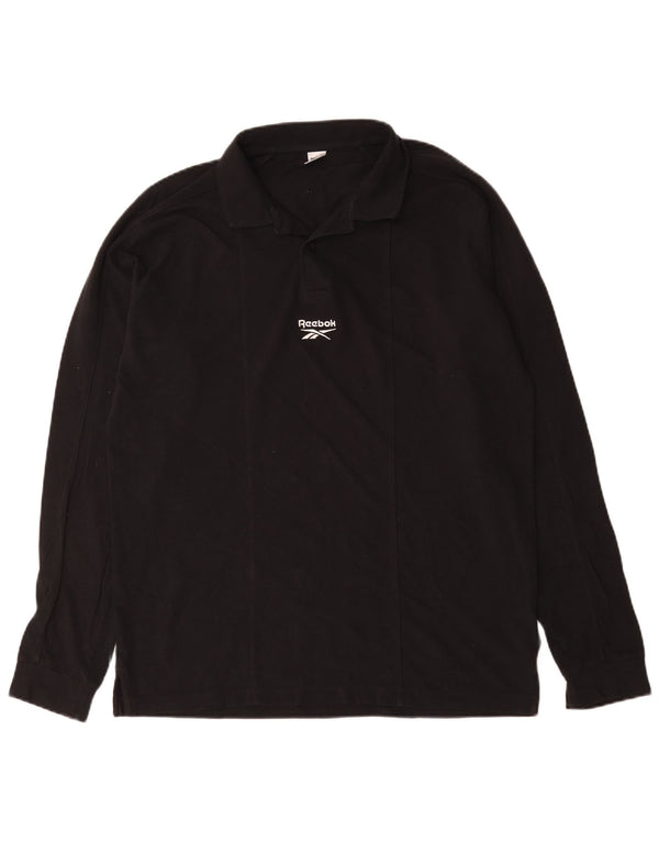 Reebok Langærmet Polo Shirt til mænd XL Sort Bomuld