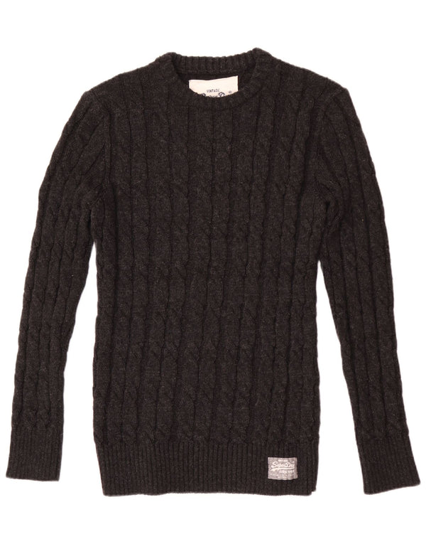 Superdry Herre sweater med rund hals XL Grå Akryl