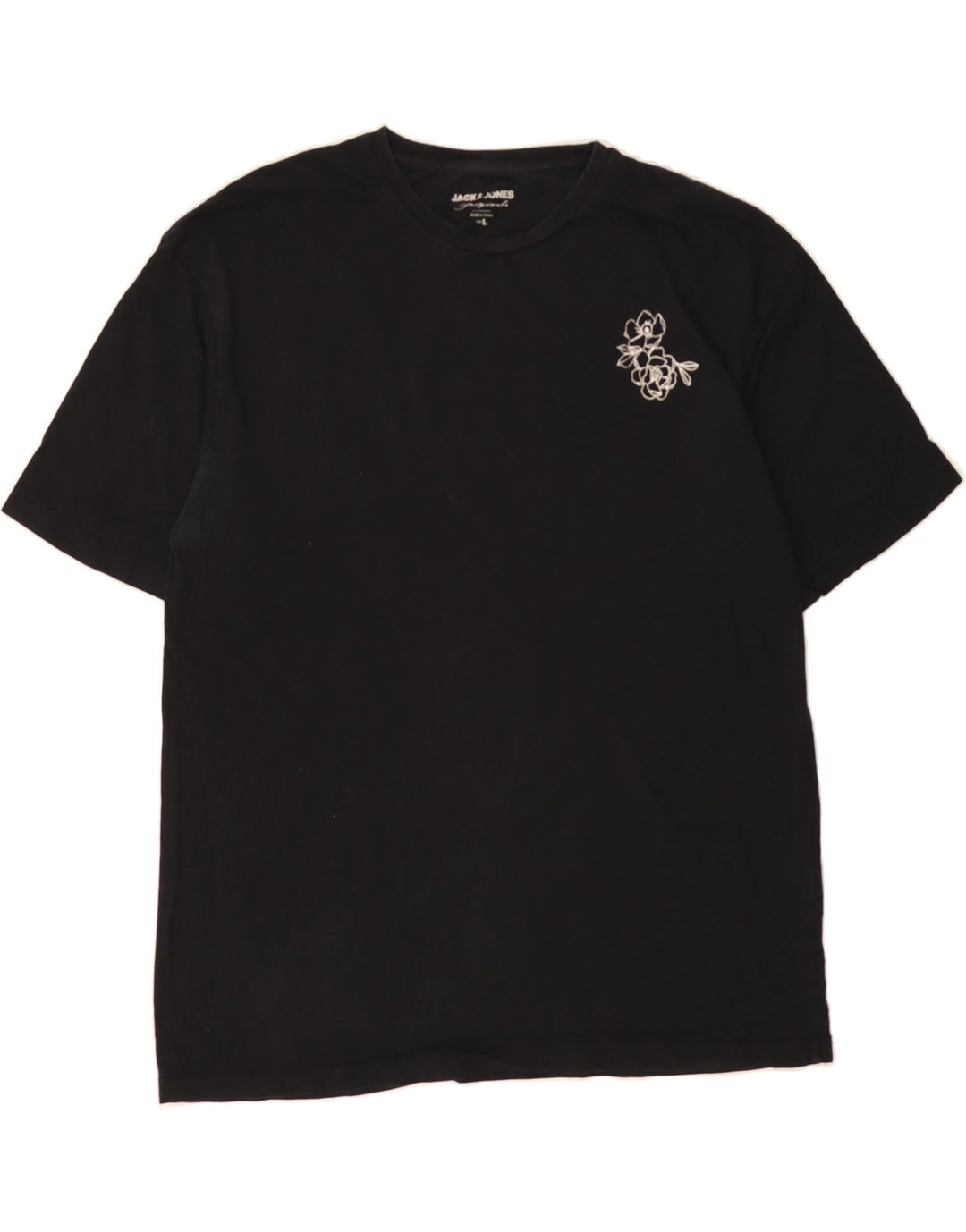 JACK & JONES Mens Graphic T-Shirt Top Large Black Cotton Vintage Jack & Jones and Second-Hand Jack & Jones from Messina Hembry 
