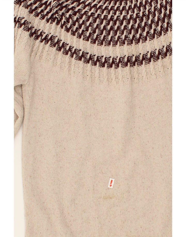 FAT FACE Womens Boat Neck Jumper Sweater UK 12 Medium Off White Striped Vintage Fat Face and Second-Hand Fat Face from Messina Hembry 