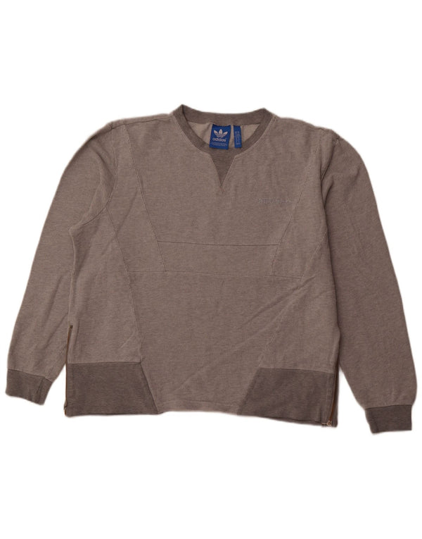 ADIDAS Oversized sweatshirttrøje til kvinder UK 18 XL Grå bomuld