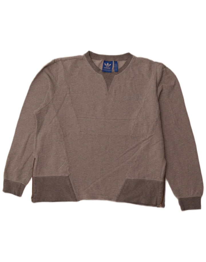 ADIDAS Oversized sweatshirttrøje til kvinder UK 18 XL Grå bomuld